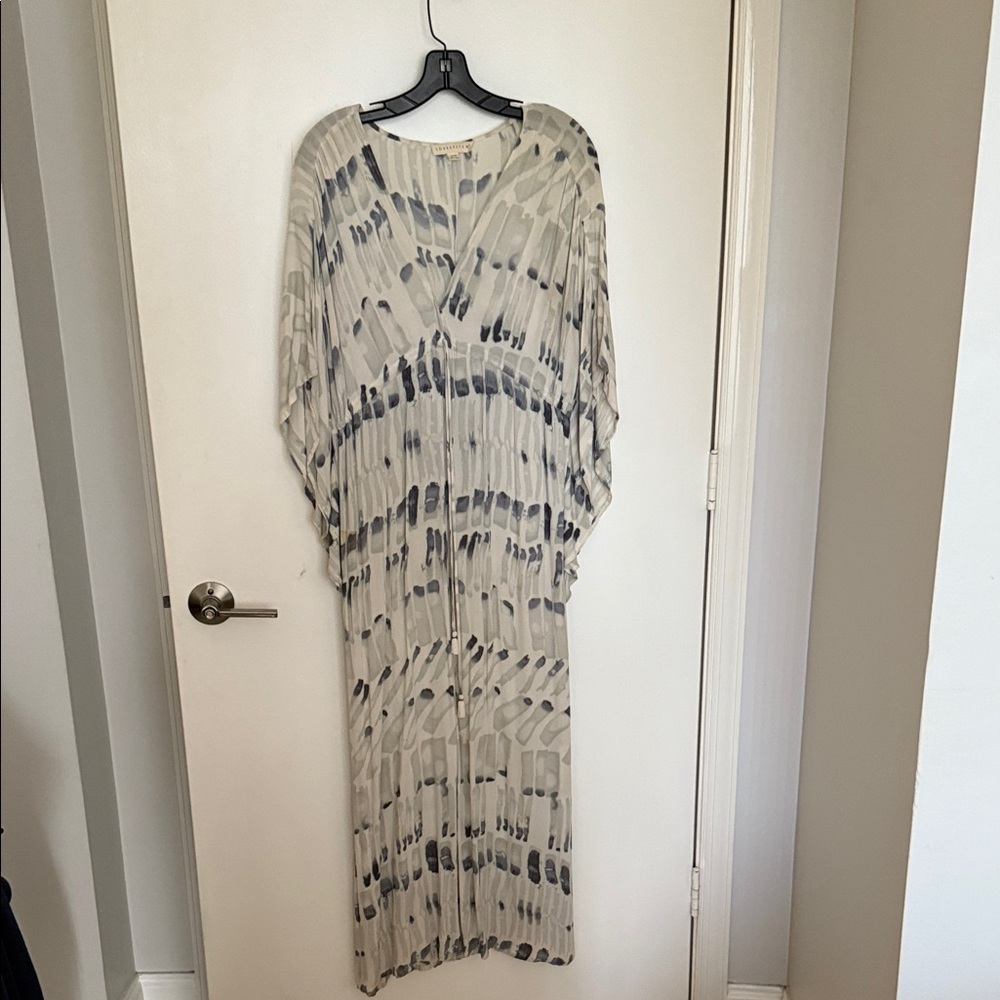 Lovestitch Cream and Gray Maxi Dress